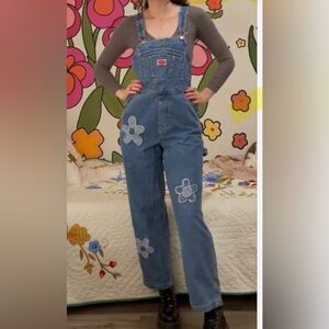 Revolt Flower Denim Overalls Medium Vintage Y2K